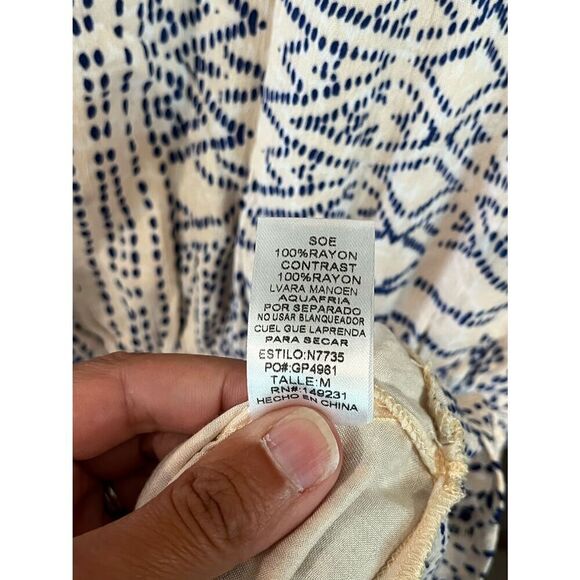 Kori America Blue & Cream Dress Medium - Picture 5 of 5